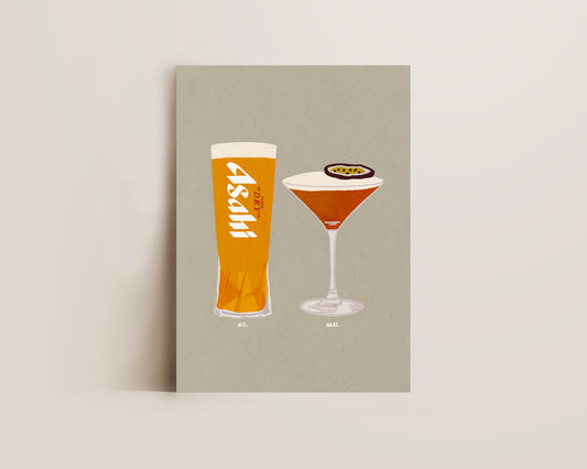 Asahi & Pornstar Martini Print
