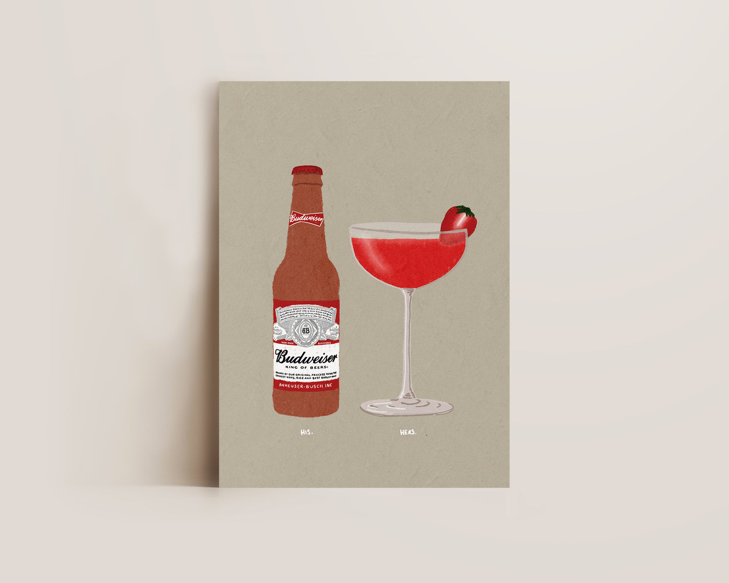 Budweisier & Strawberry Daiquiri Print