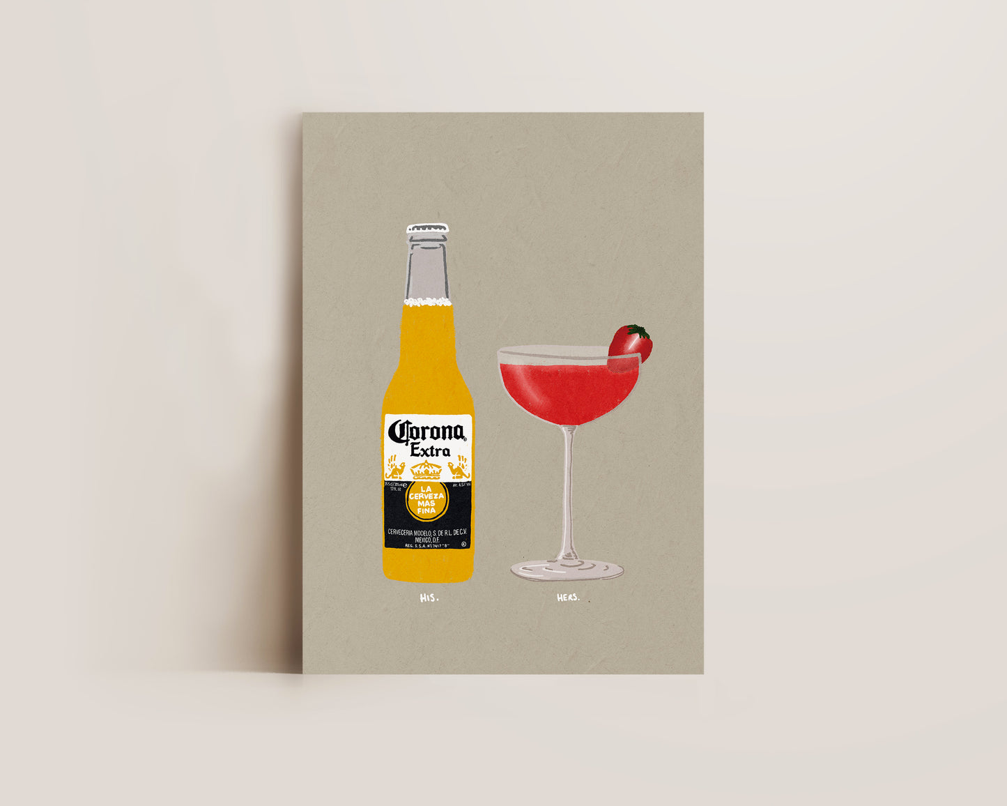 Corona & Strawberry Daiquiri Print