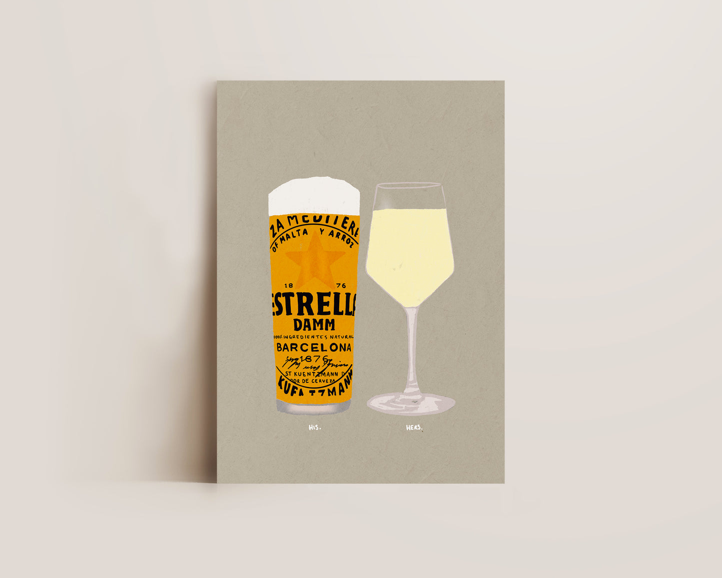 Estrella & White Wine Print