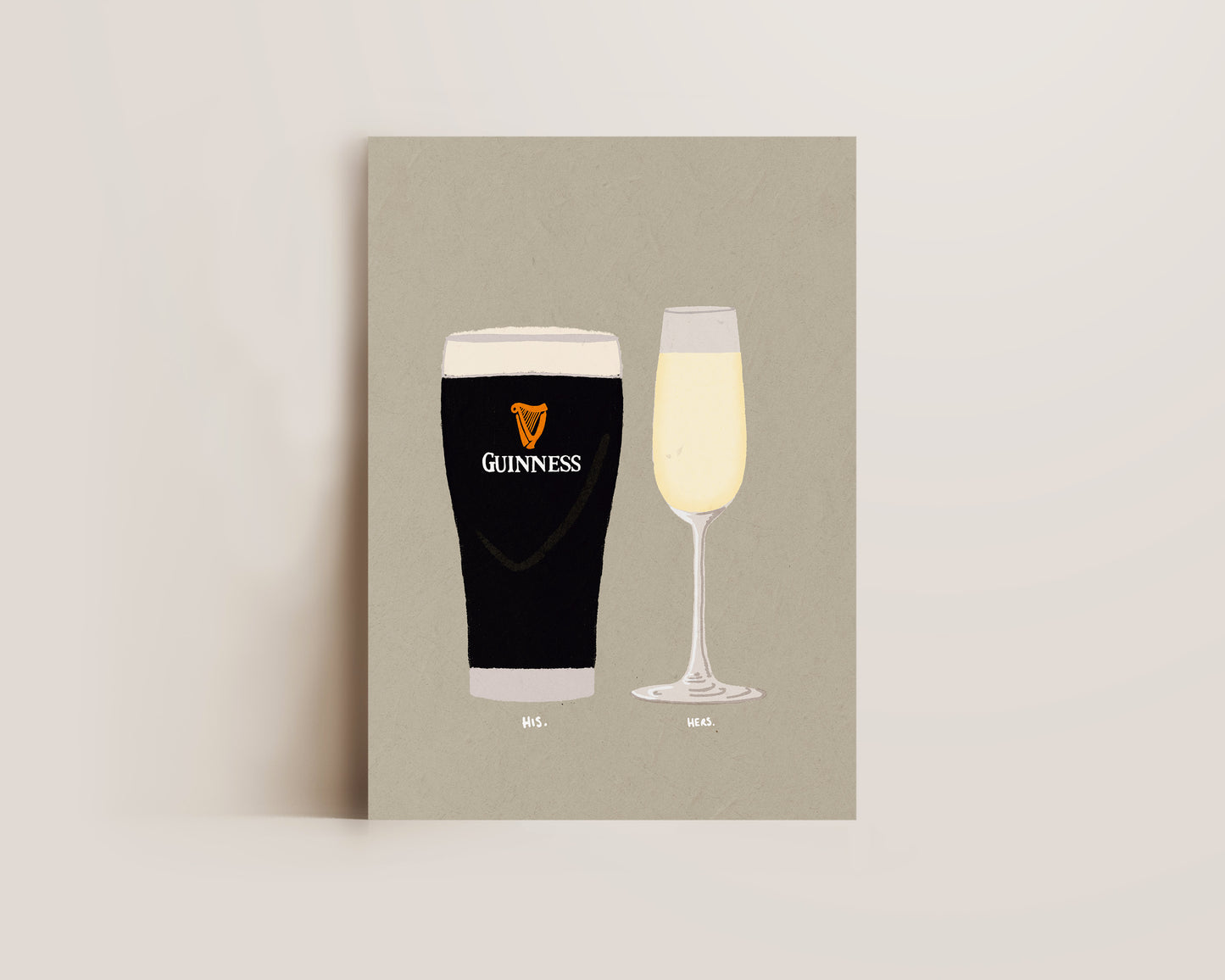 Guinness & Prosecco Glass Print