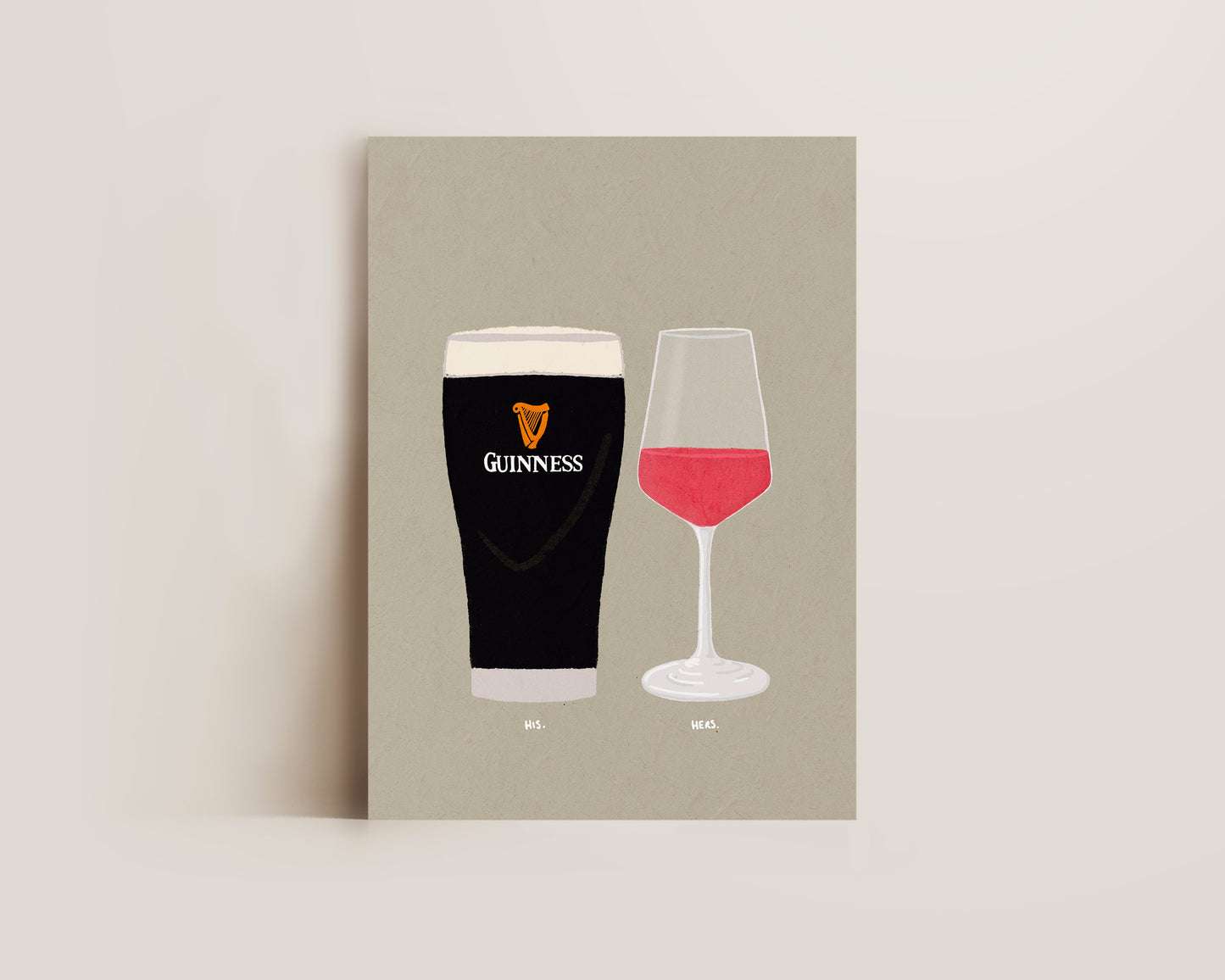 Guinness & Rose Wine Print