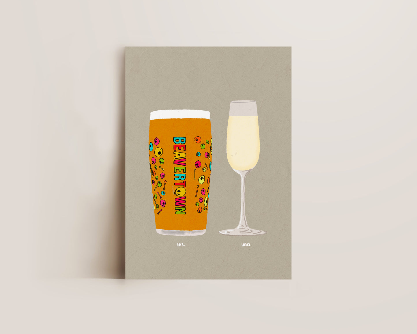 Neck Oil & Prosecco Glass Print