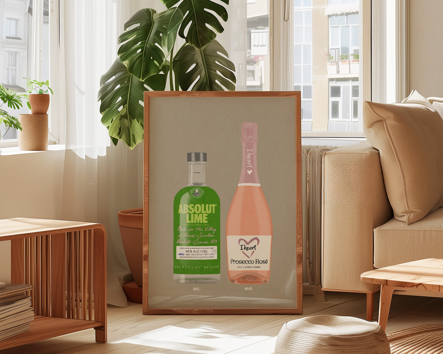 Absolut Lime & I Heart Prosecco Print