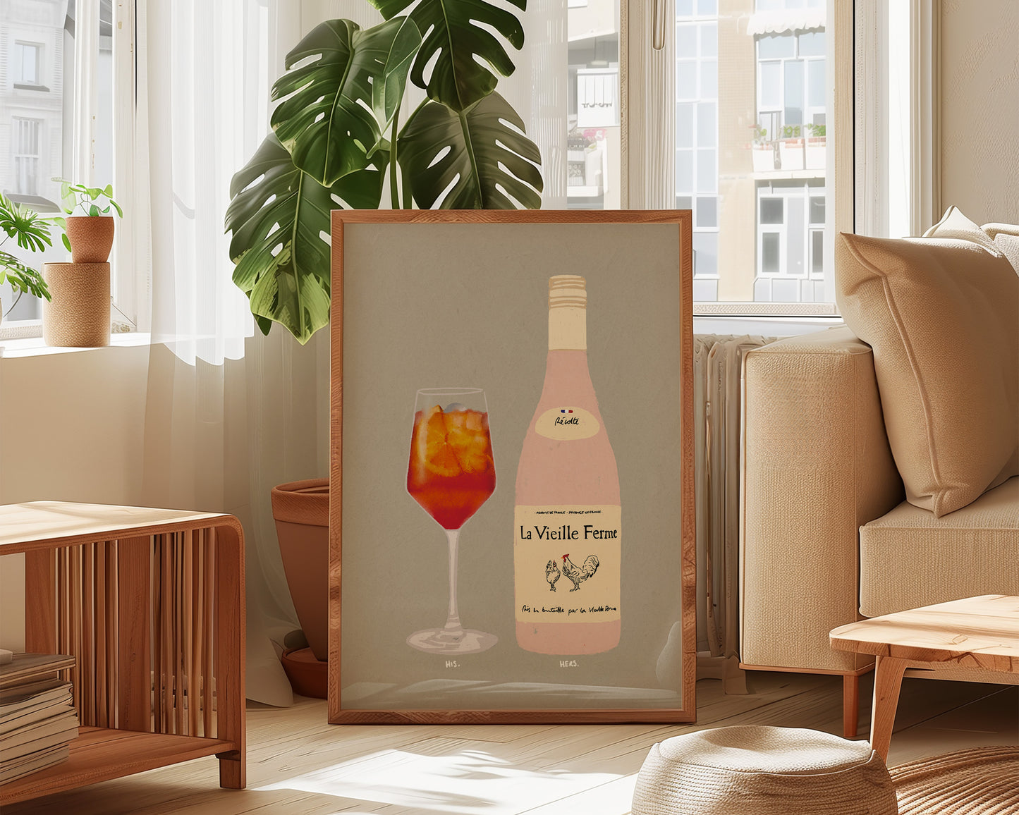 Aperol & Chicken Wine Print