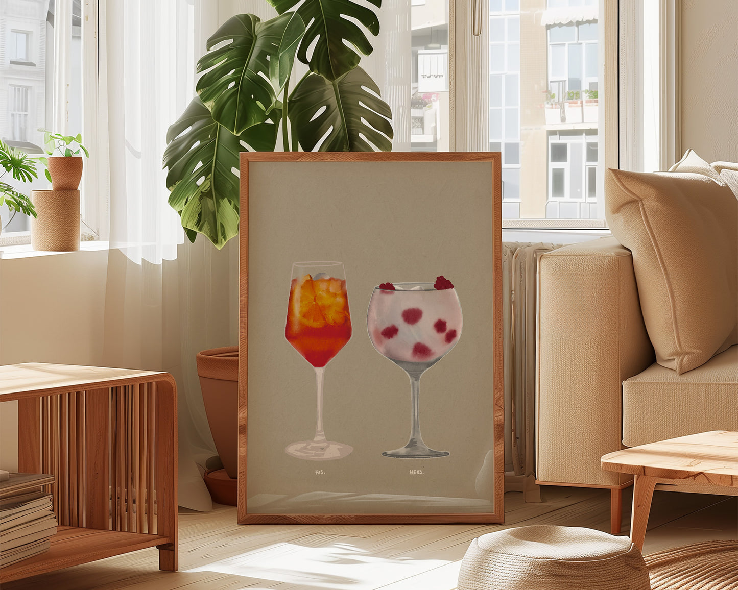 Aperol Spritz & Raspberry Pink Gin Print