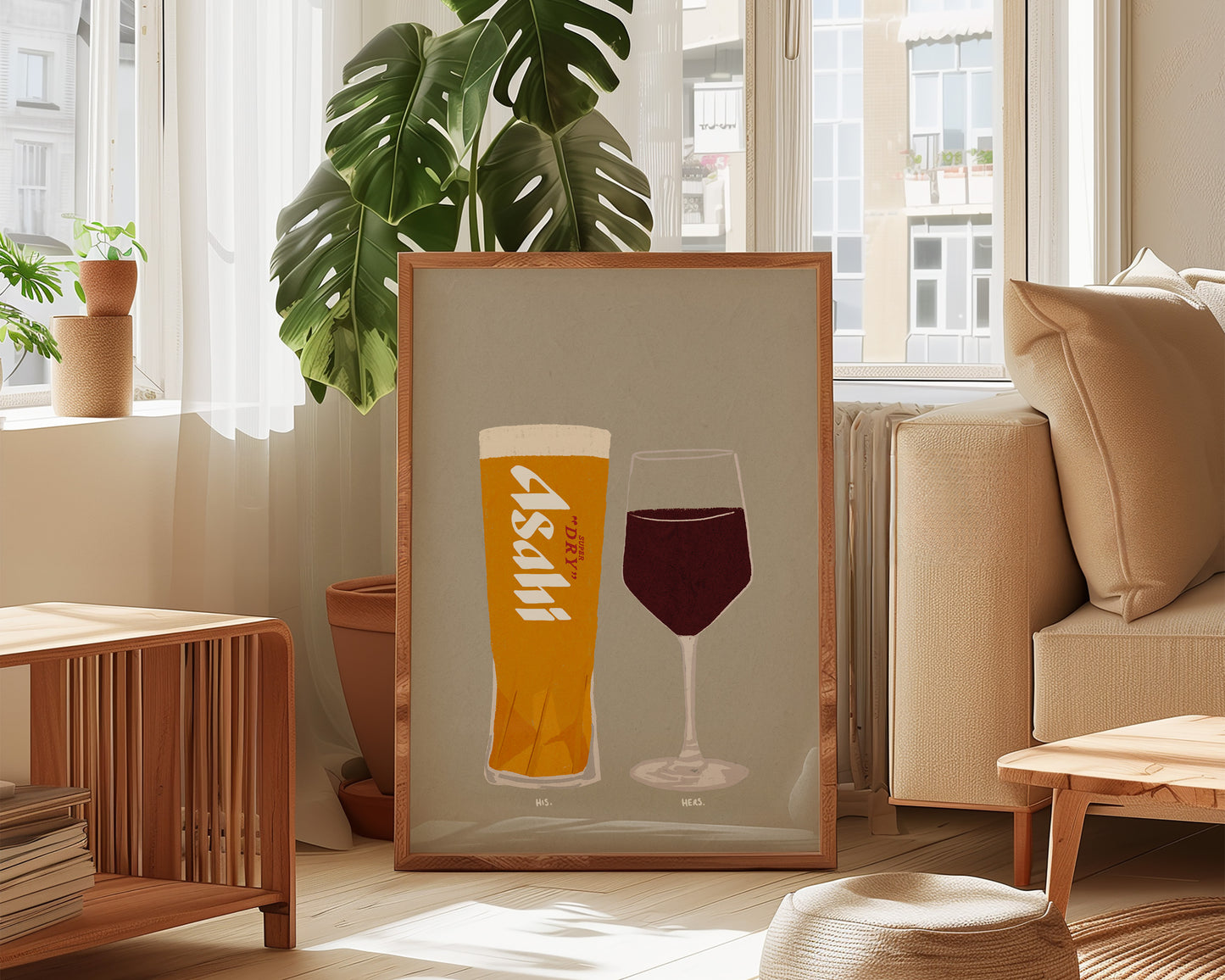 Asahi & Red Wine Print