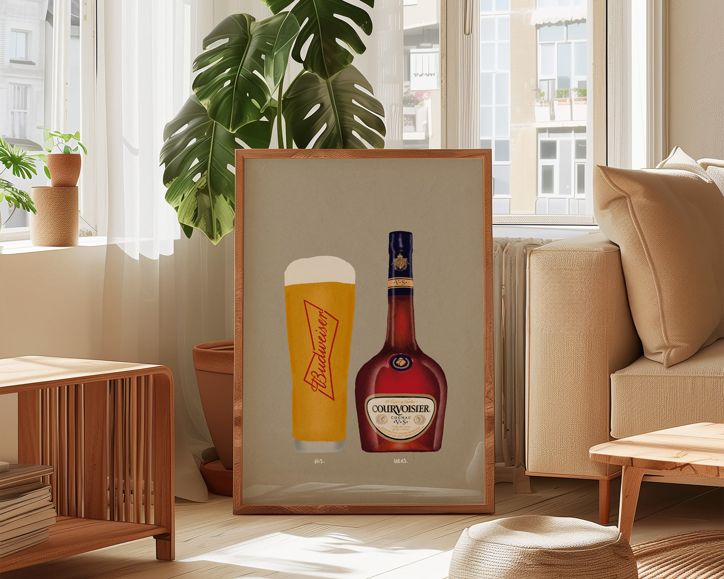 Budweiser Pint & Courvoisier Print