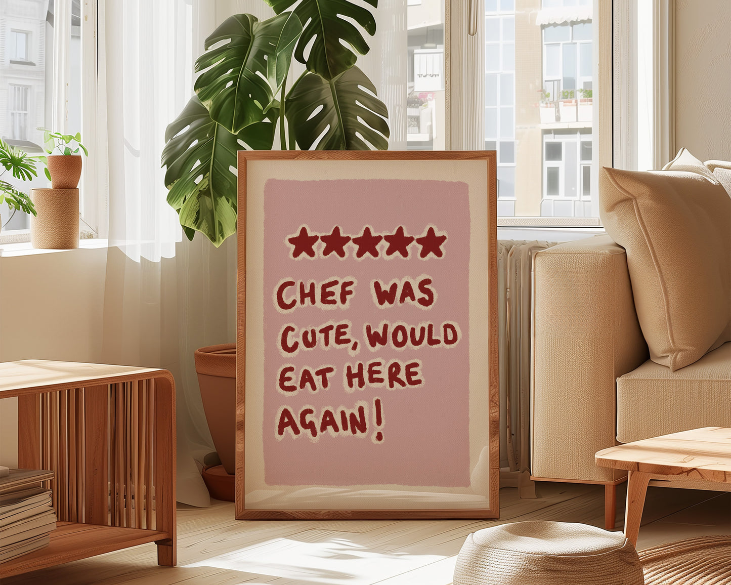 Chef Was Cute Pink Print