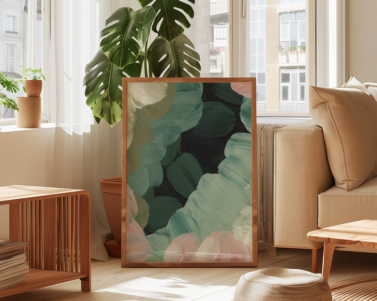 Forest Green & Pink No. 1 Print