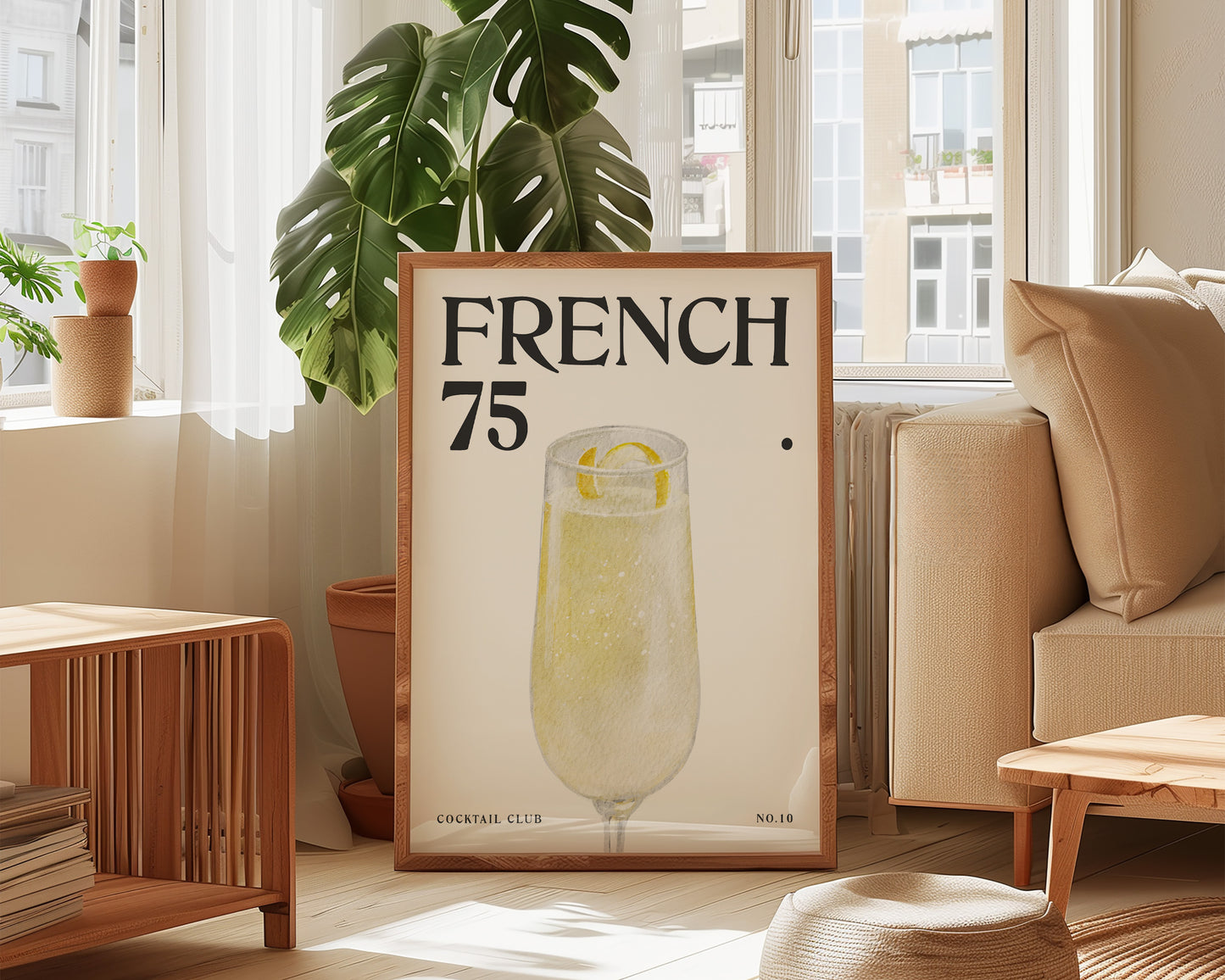French 75 Cocktail Print
