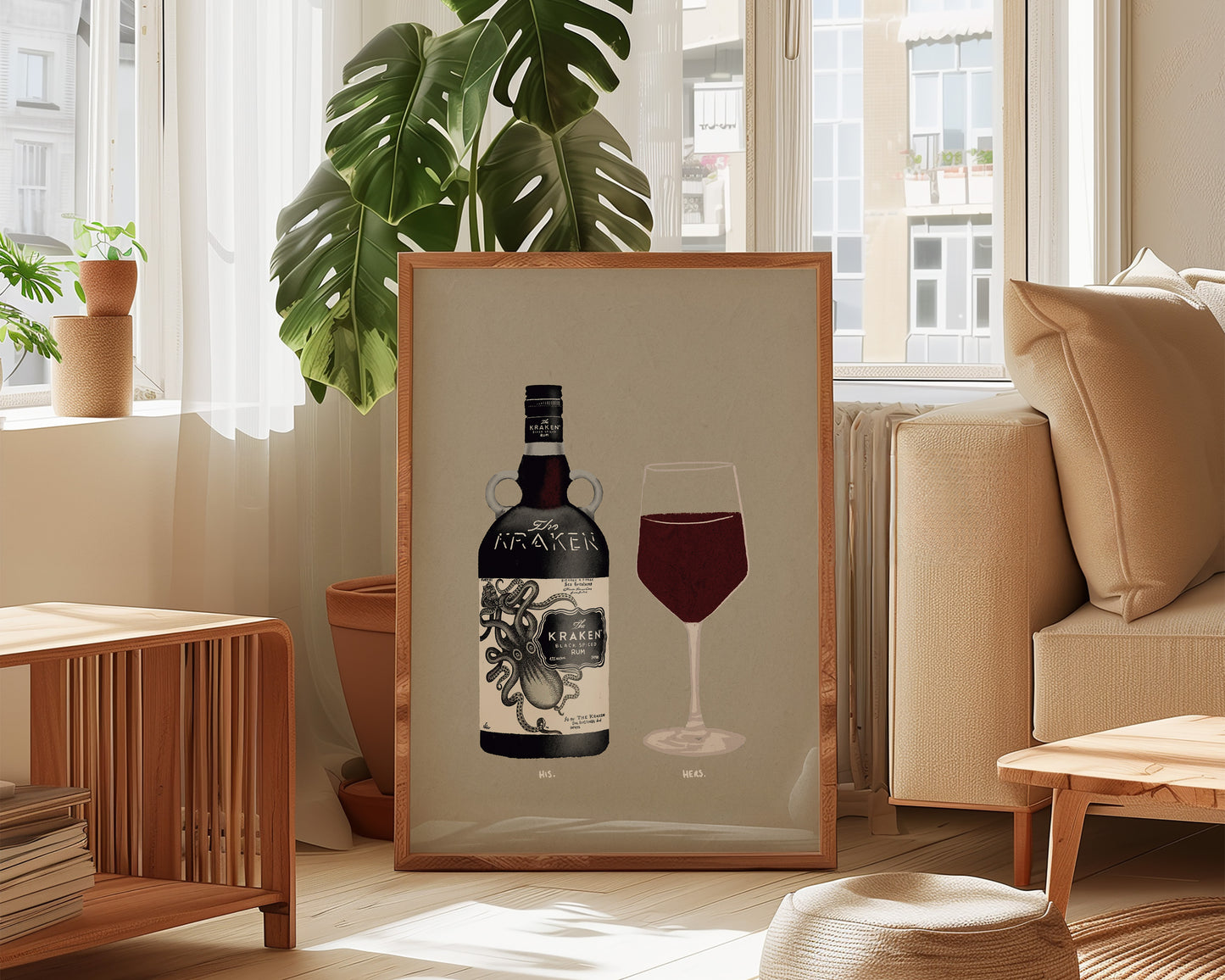 Kraken & Red Wine Print