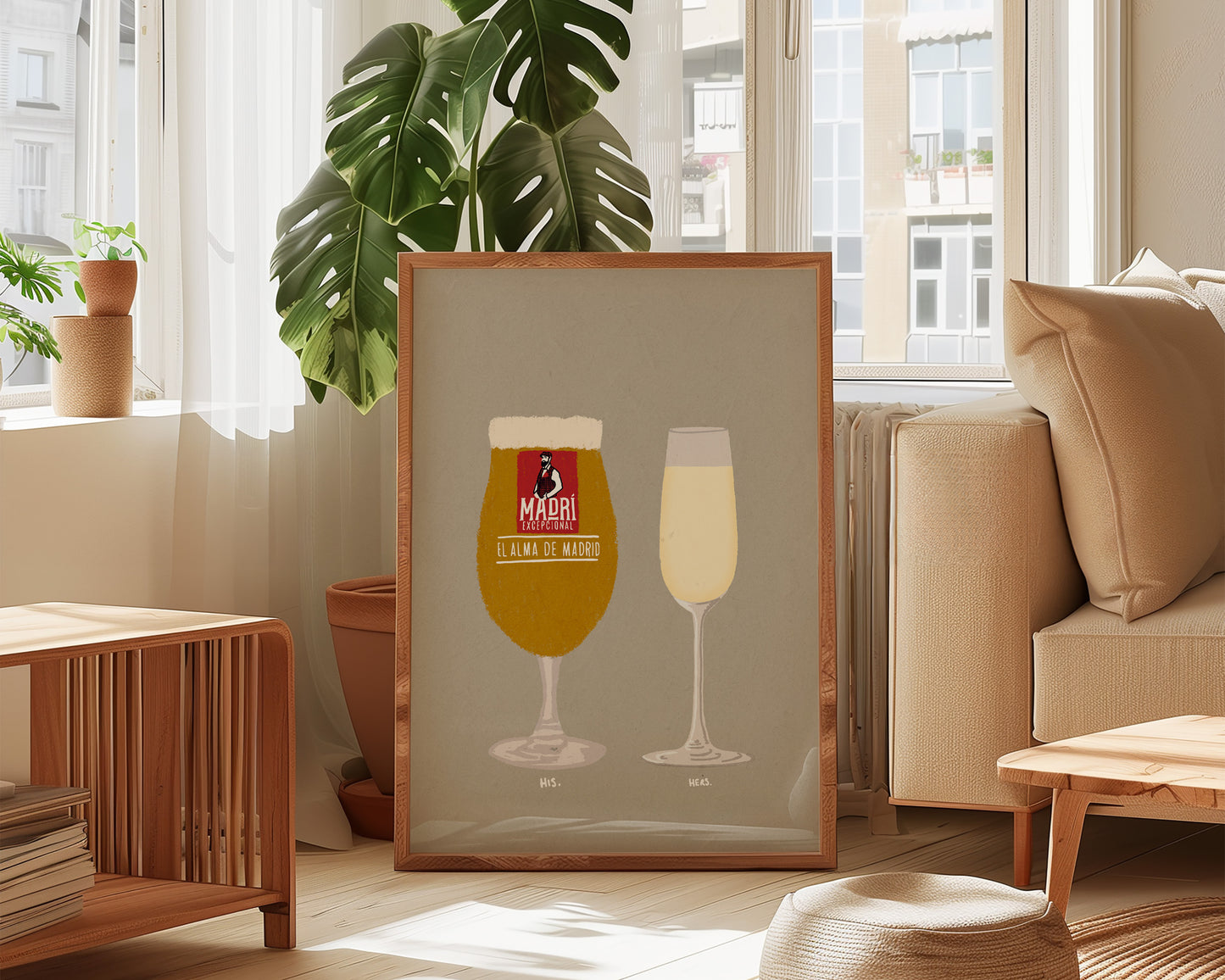 Madri & Prosecco Glass Print