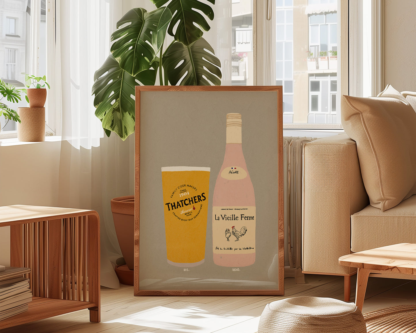 Thatchers & Chicken Wine Print