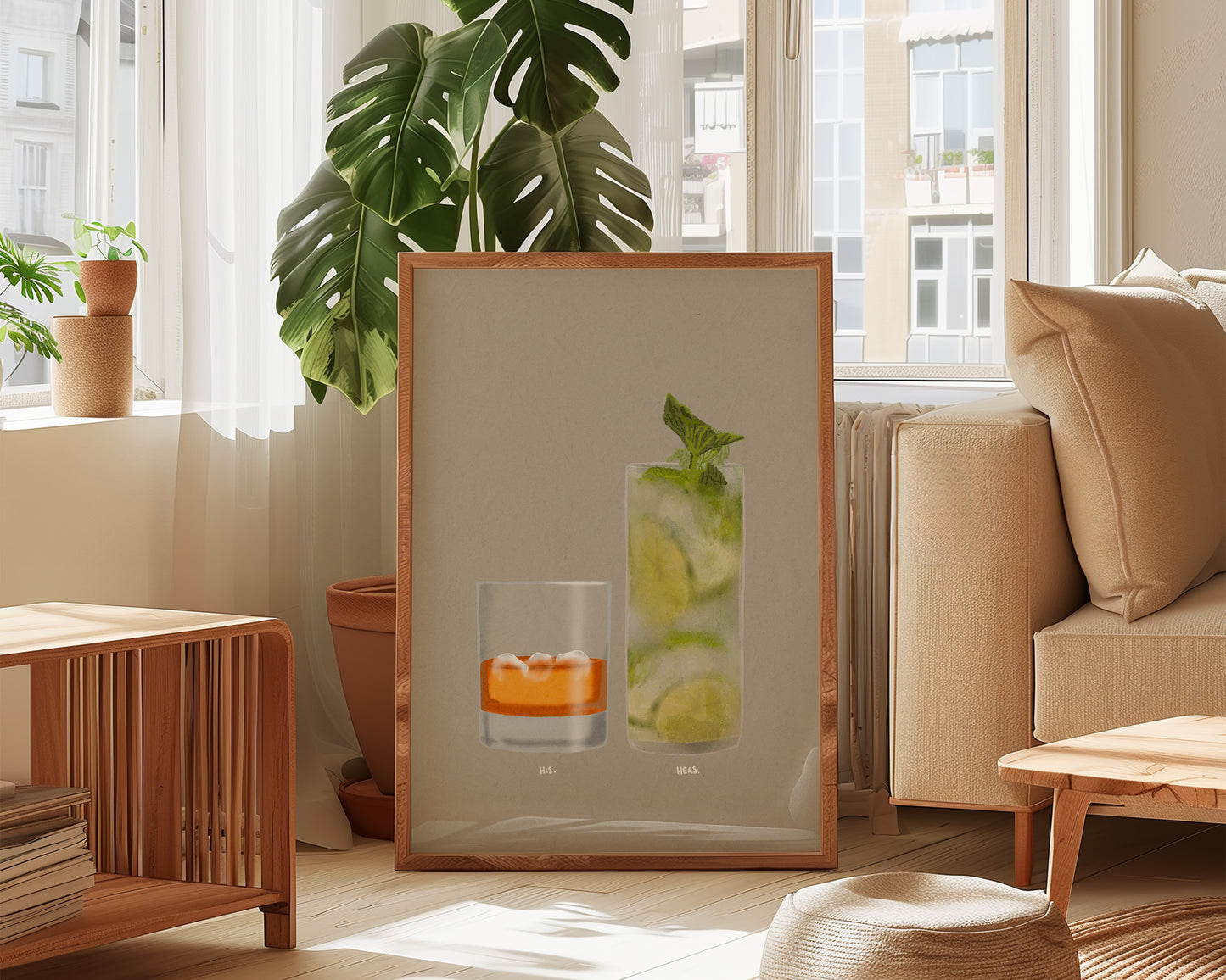 Whisky On The Rocks & Mojito Print