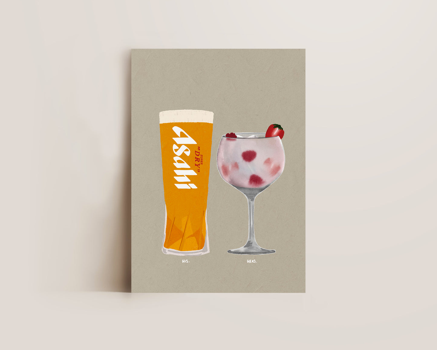 Asahi & Pink Gin Print