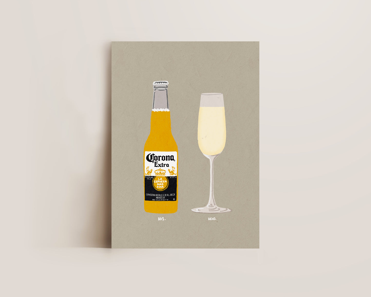 Corona & Prosecco Glass Print