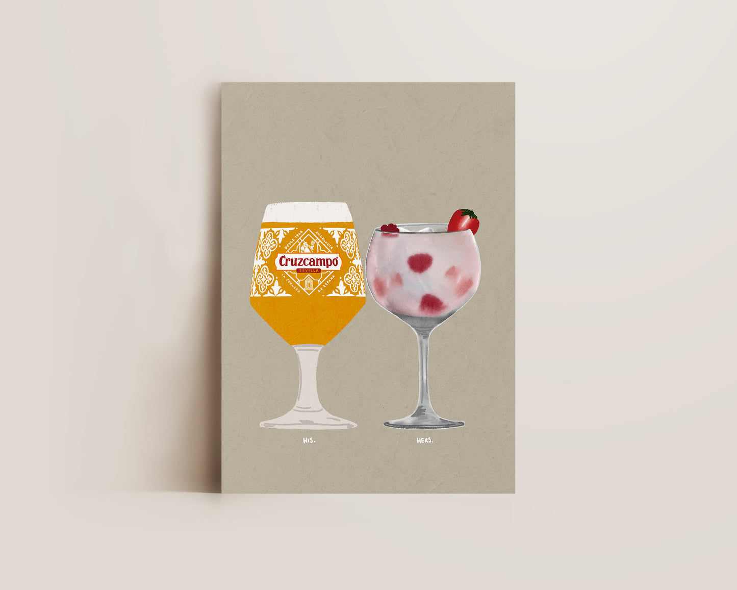 Cruzcampo & Pink Gin Print