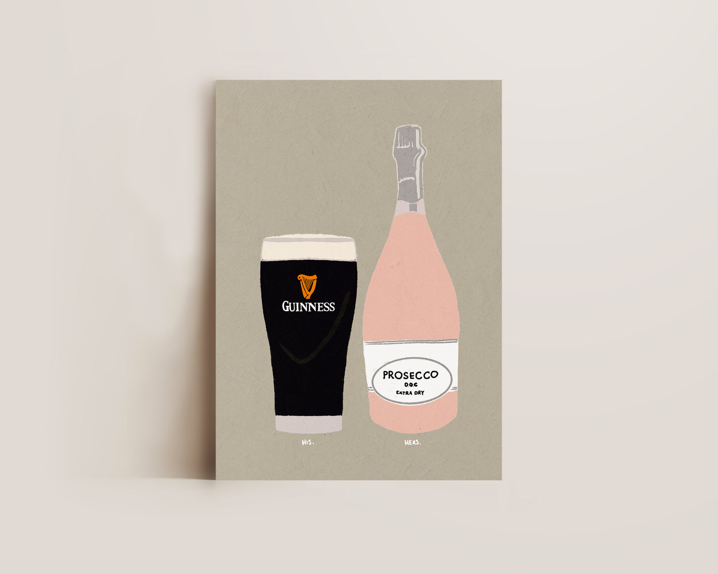 Guinness & Pink Prosecco Print
