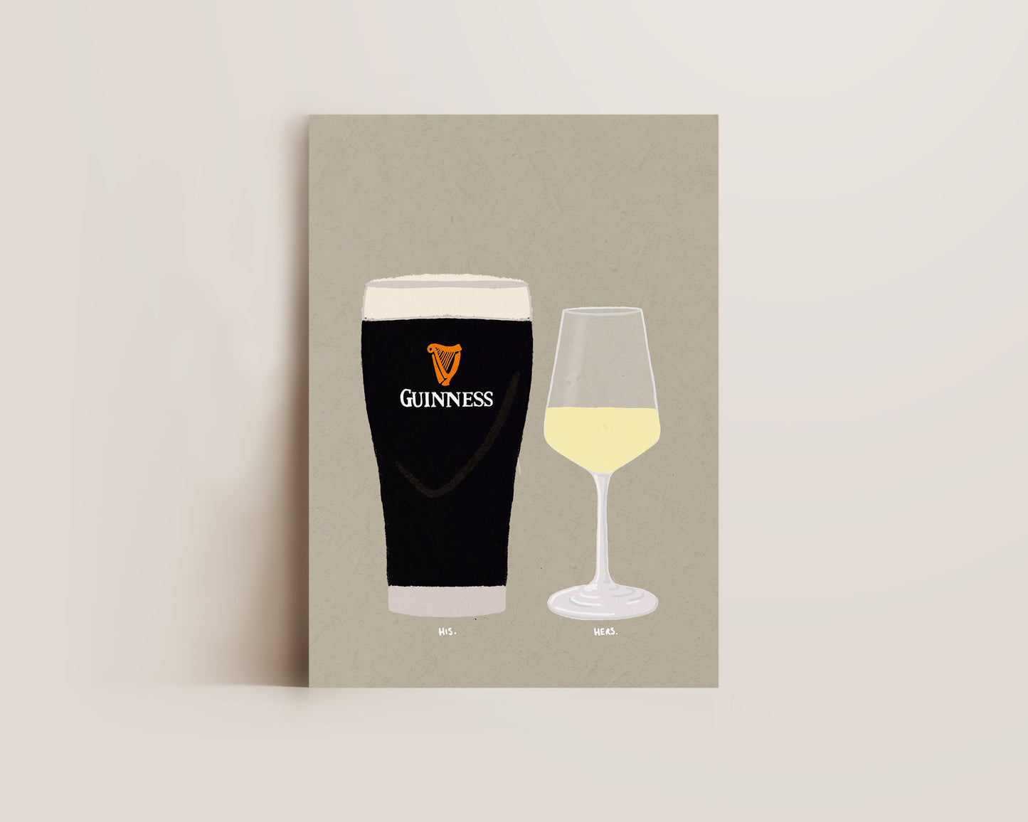 Guinness & Small White Wine Print