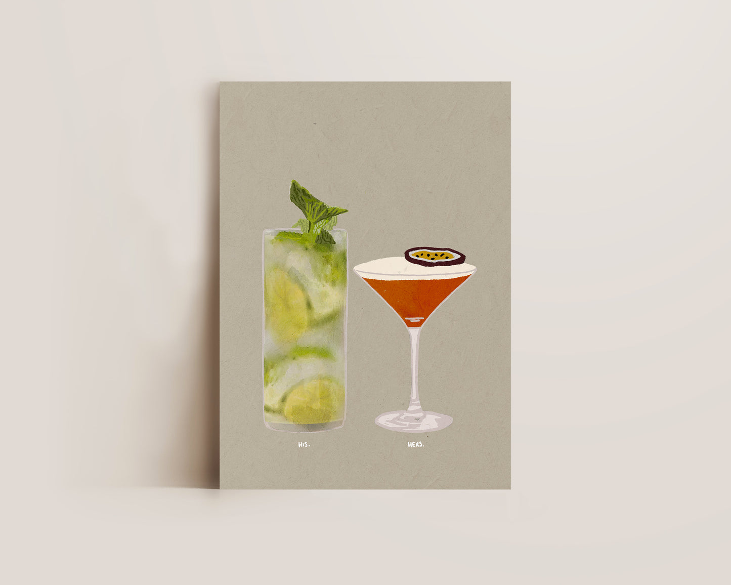 Mojito & Pornstar Martini Print