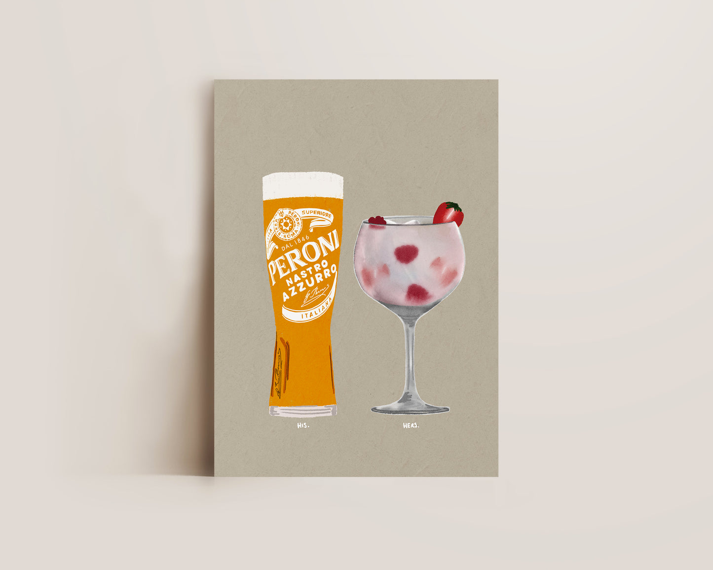 Peroni & Pink Gin Print