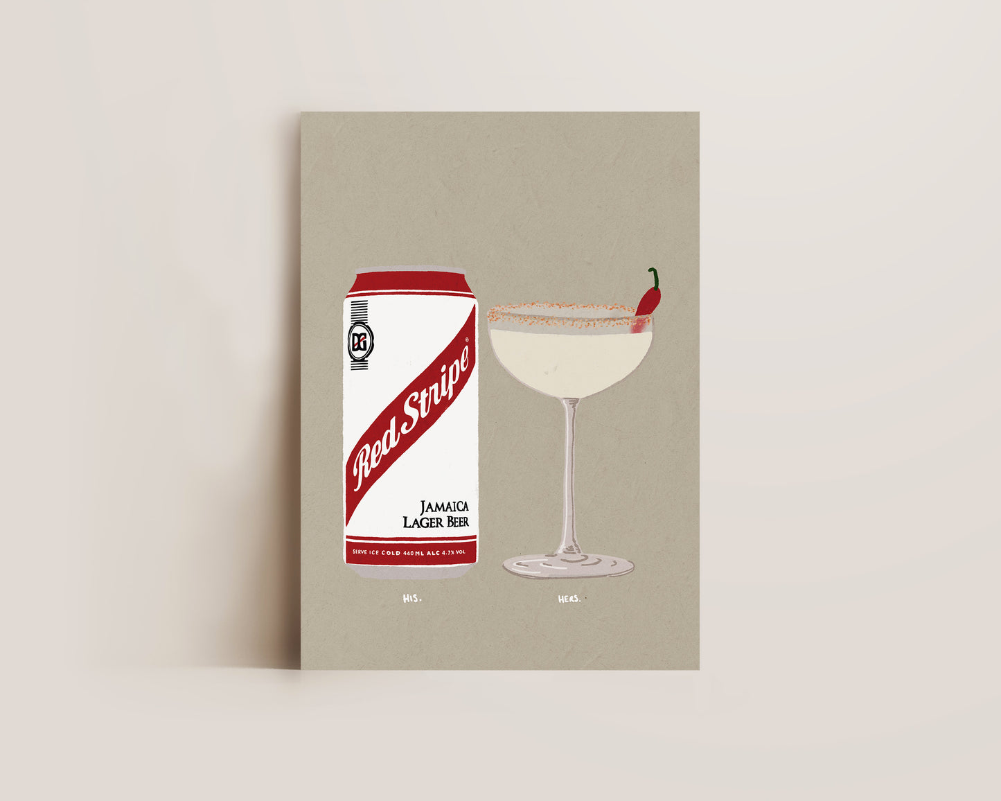 Red Stripe & Spicy Marg Print