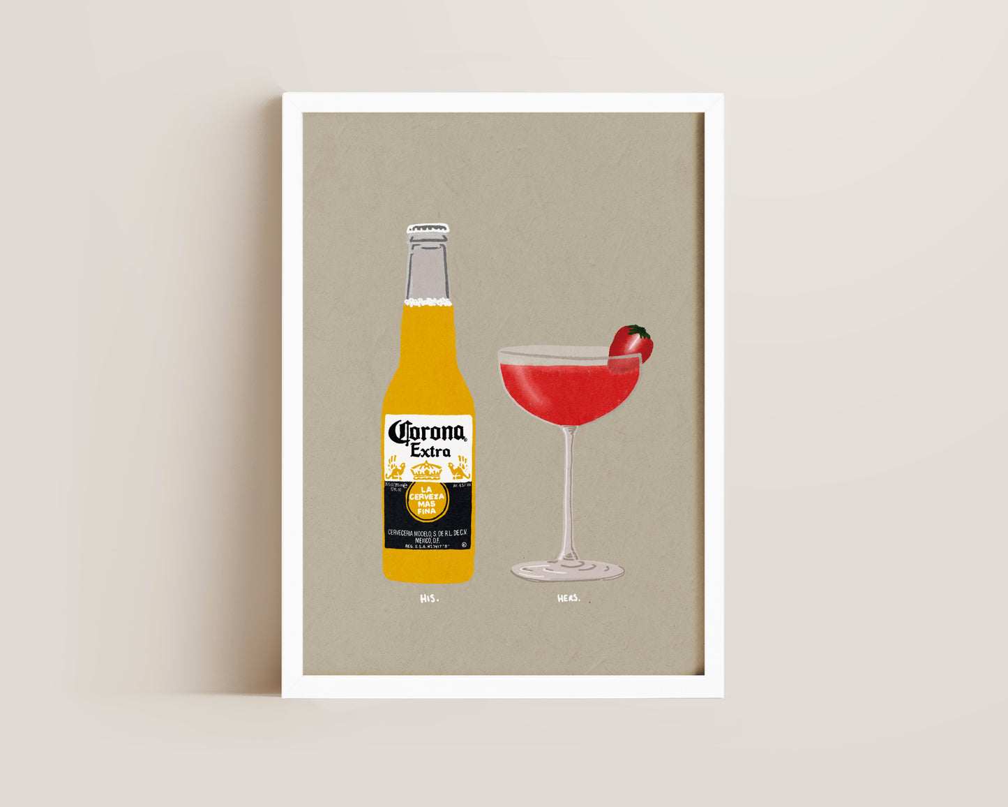 Corona & Strawberry Daiquiri Print