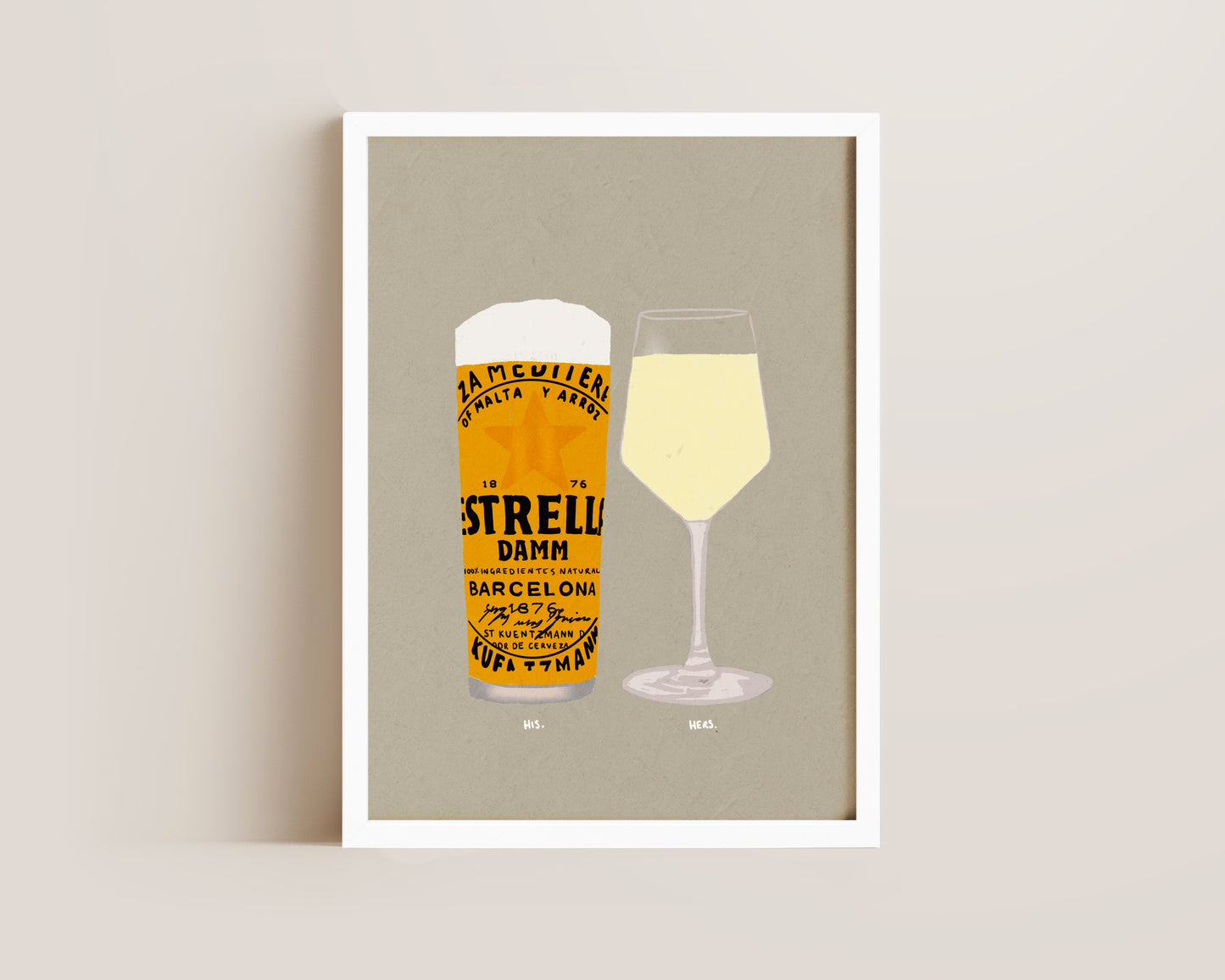 Estrella & White Wine Print