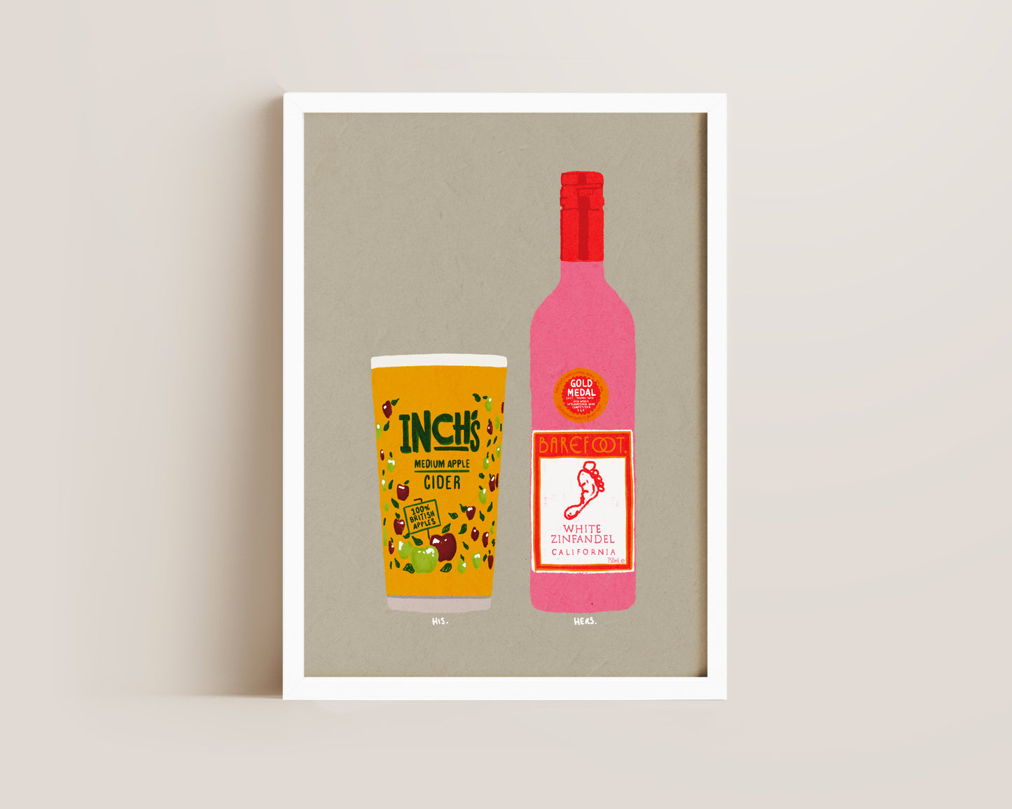 Inch's & White Zinfandel Print