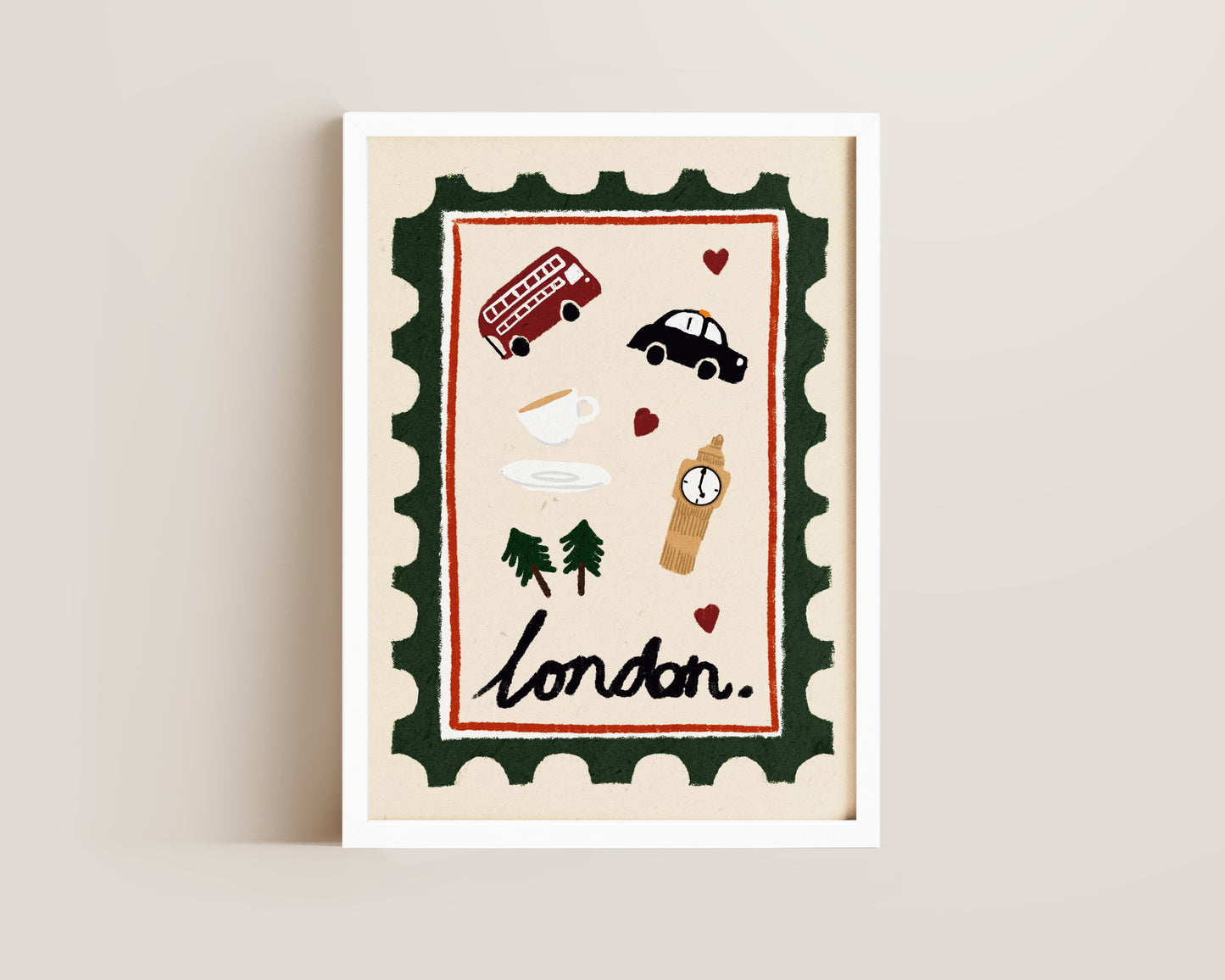London Stamp Wall Art Print