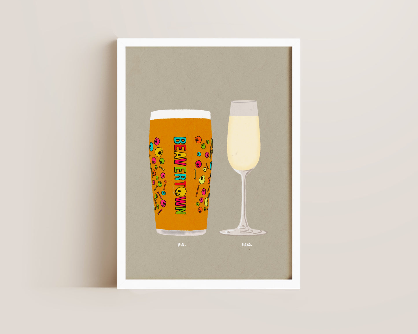 Neck Oil & Prosecco Glass Print