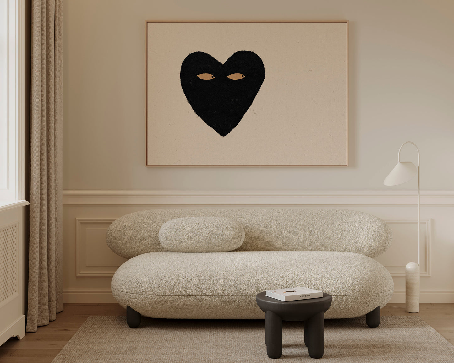 Black Heart Side Eye Canvas