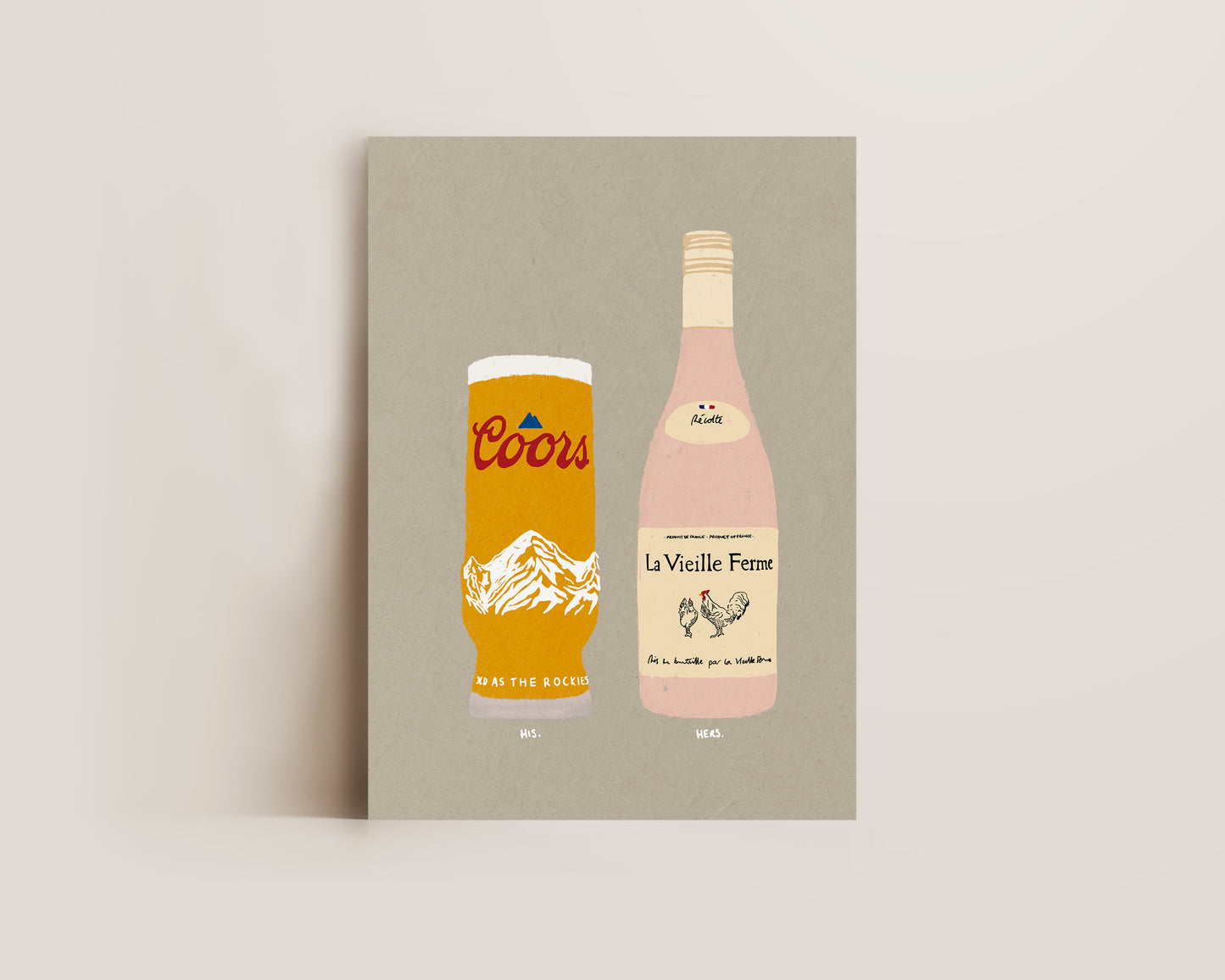 Coors & Chicken Wine Print
