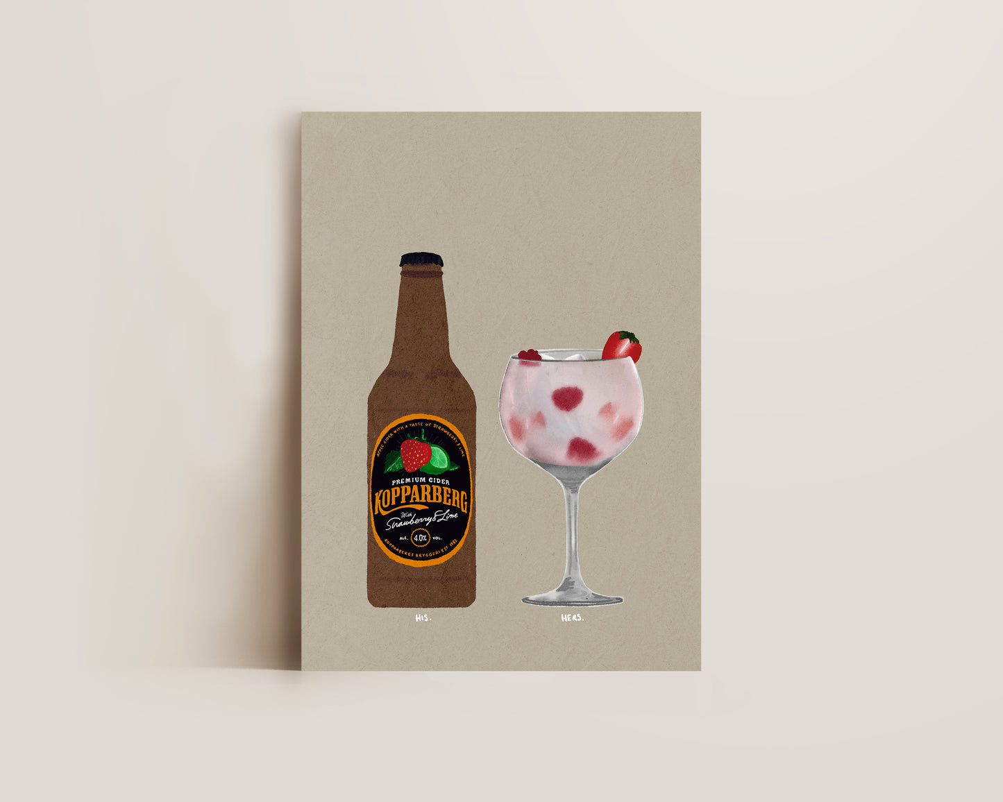 Strawberry Lime Kopparberg & Pink Gin And Tonic Print