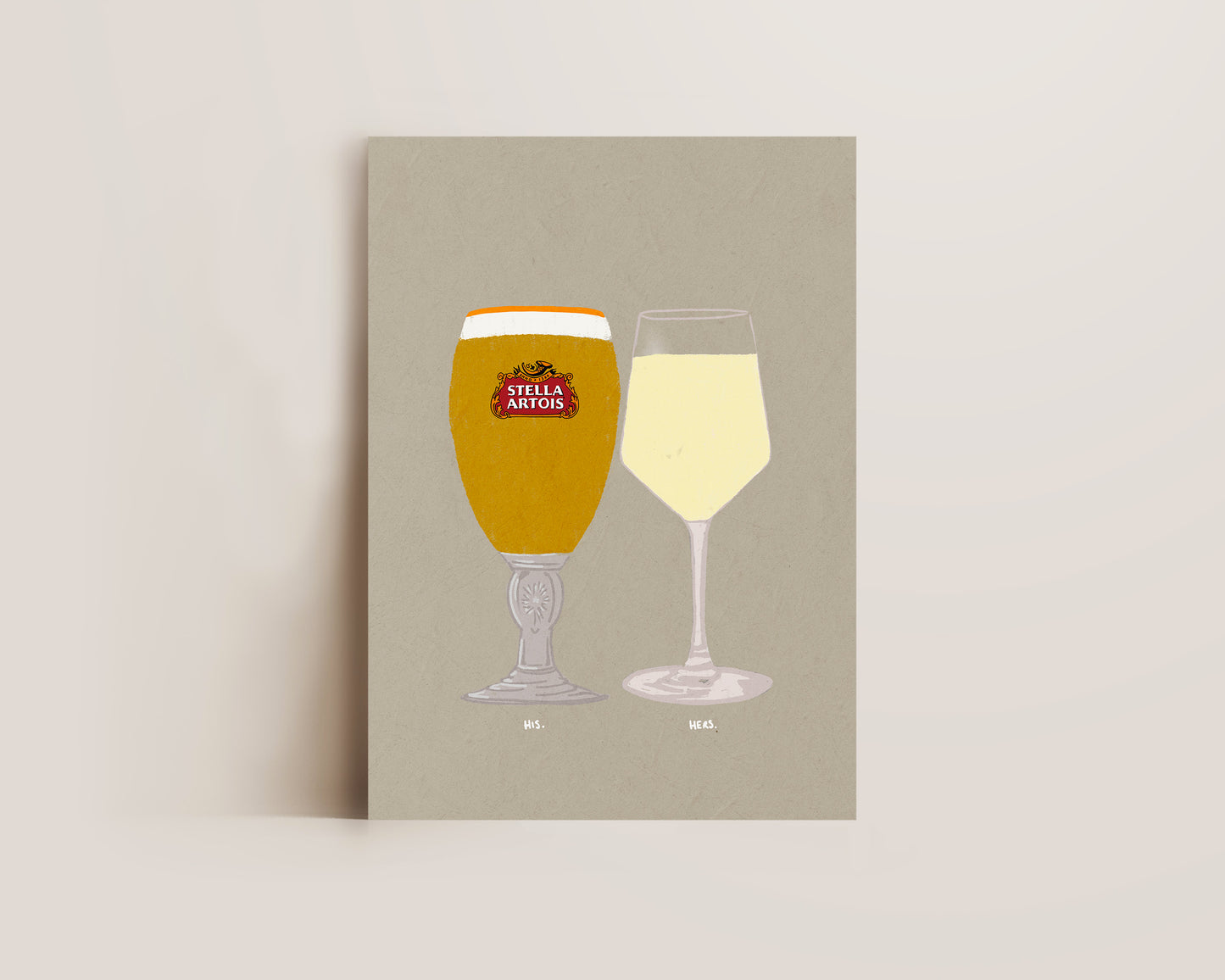 Stella & White Wine Print