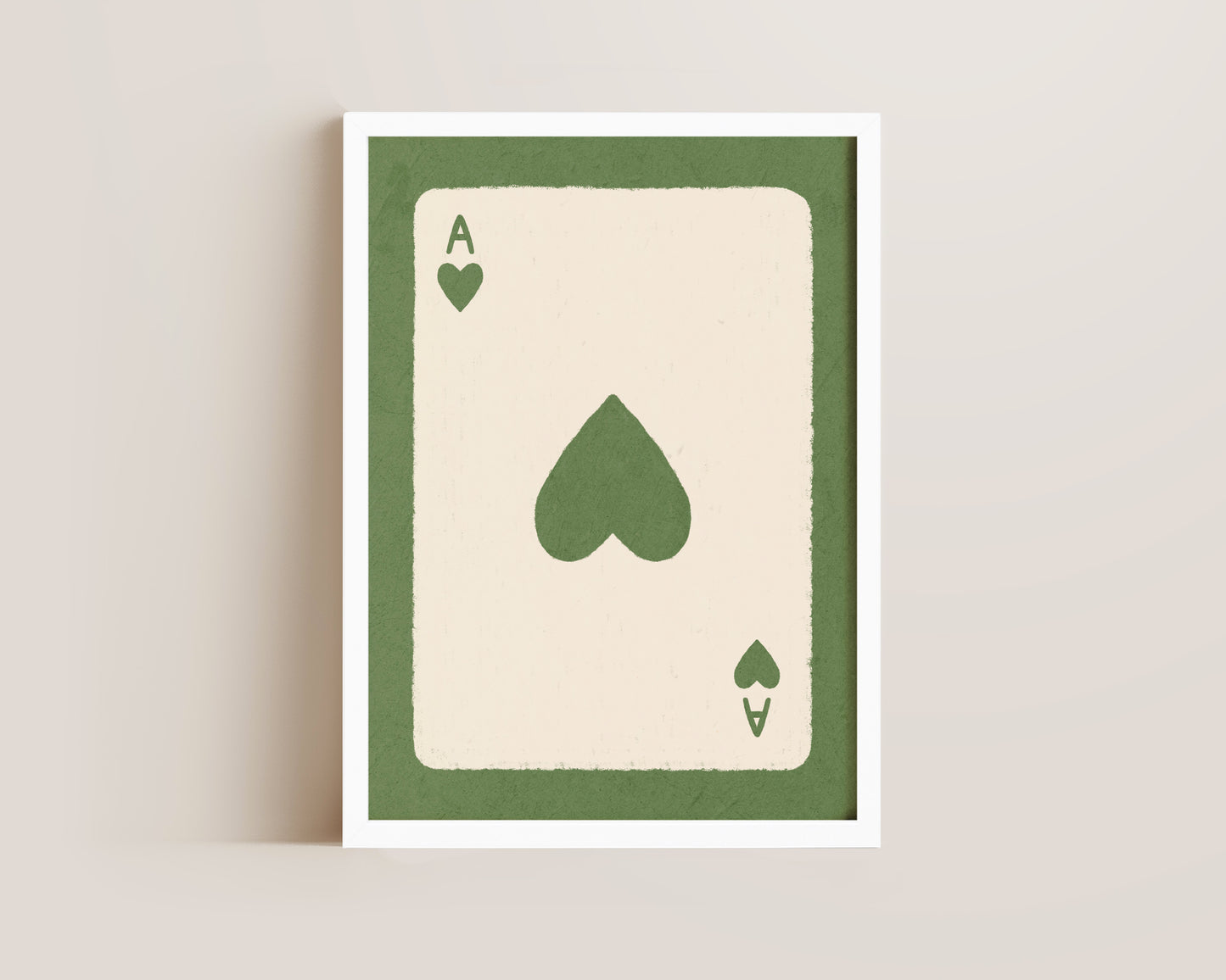 Ace Of Hearts Green Print