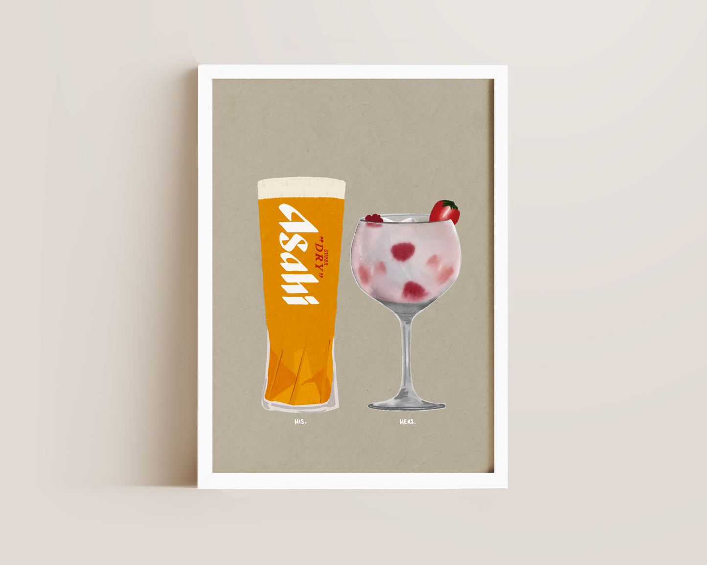 Asahi & Pink Gin Print