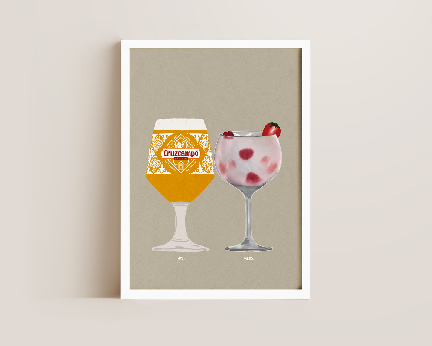 Cruzcampo & Pink Gin Print