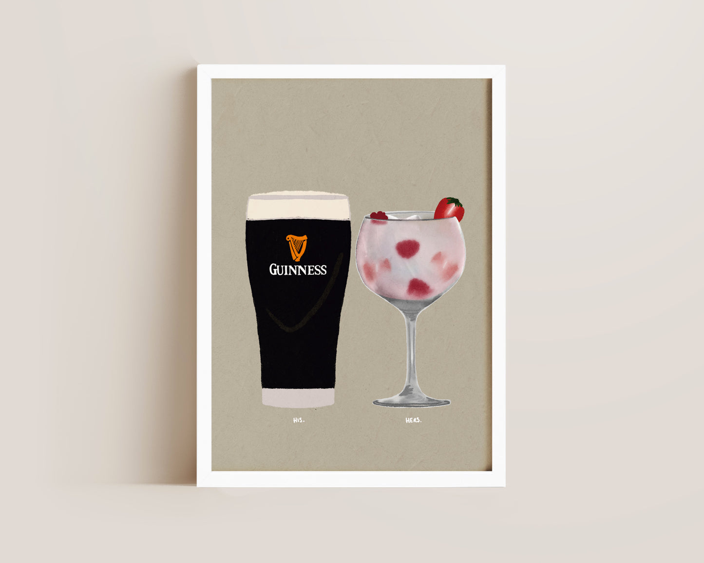 Guinness & Pink Gin Print
