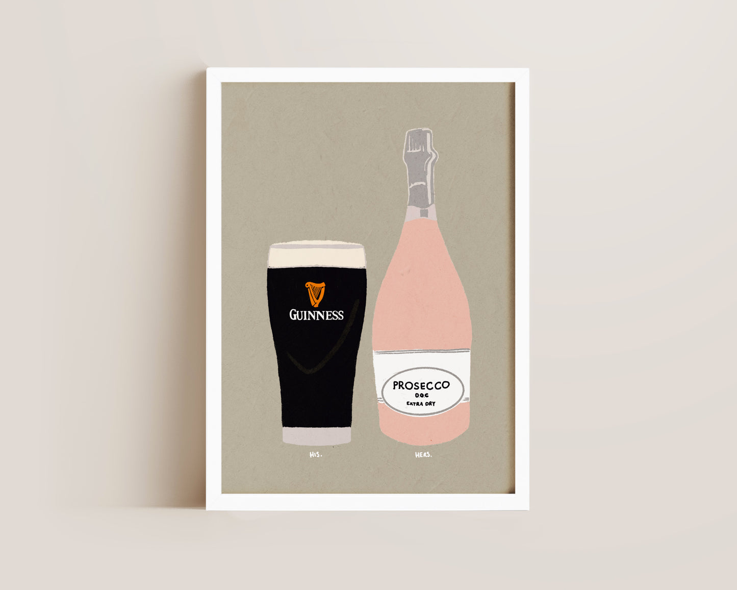 Guinness & Pink Prosecco Print