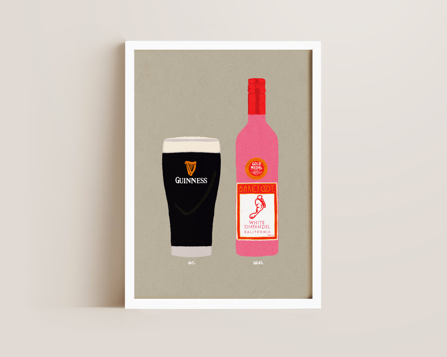 Guinness & White Zinfandel Print