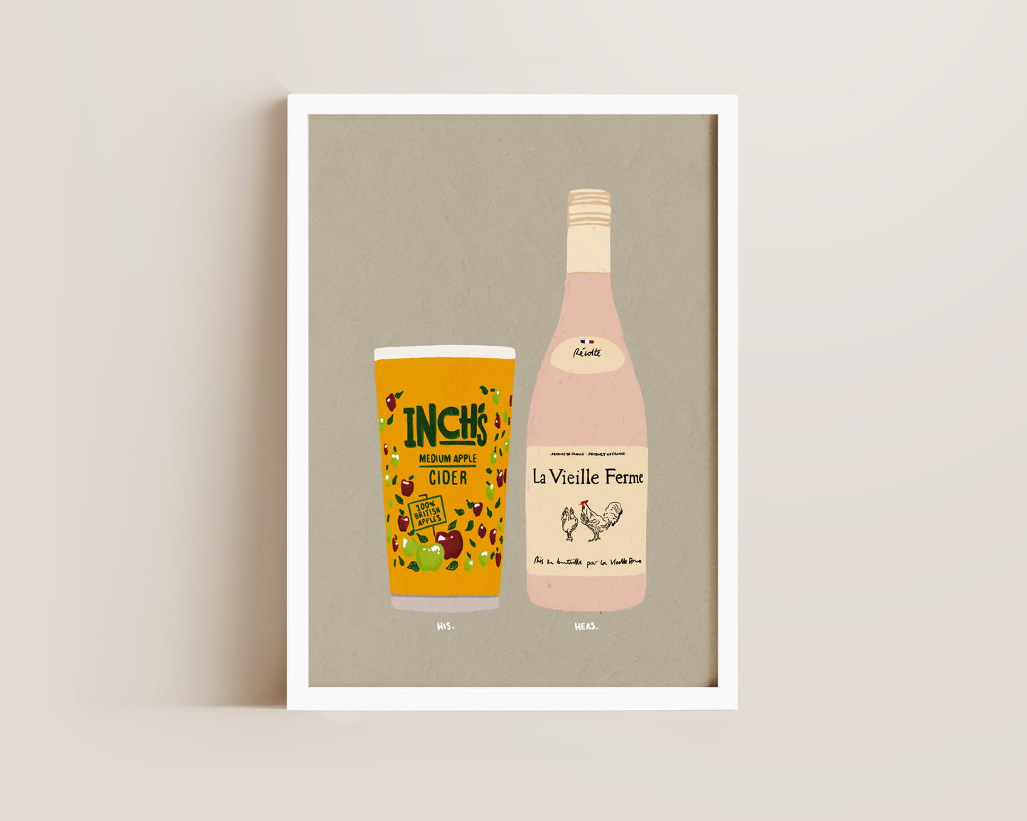 Inch's & Chicken Wine Print