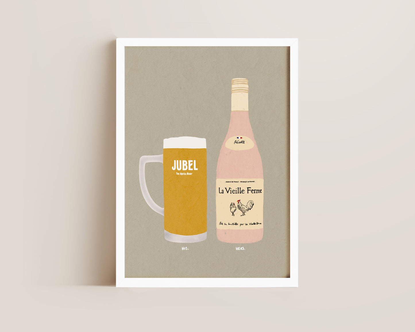 Jubel & Chicken Wine Print