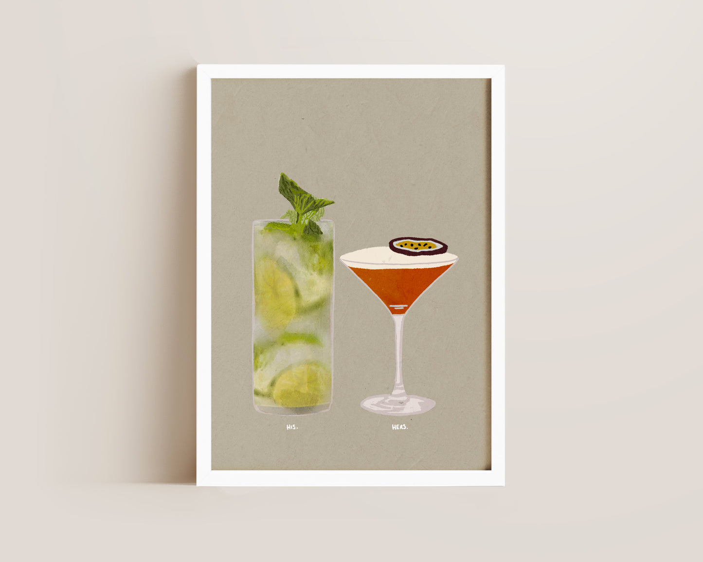 Mojito & Pornstar Martini Print