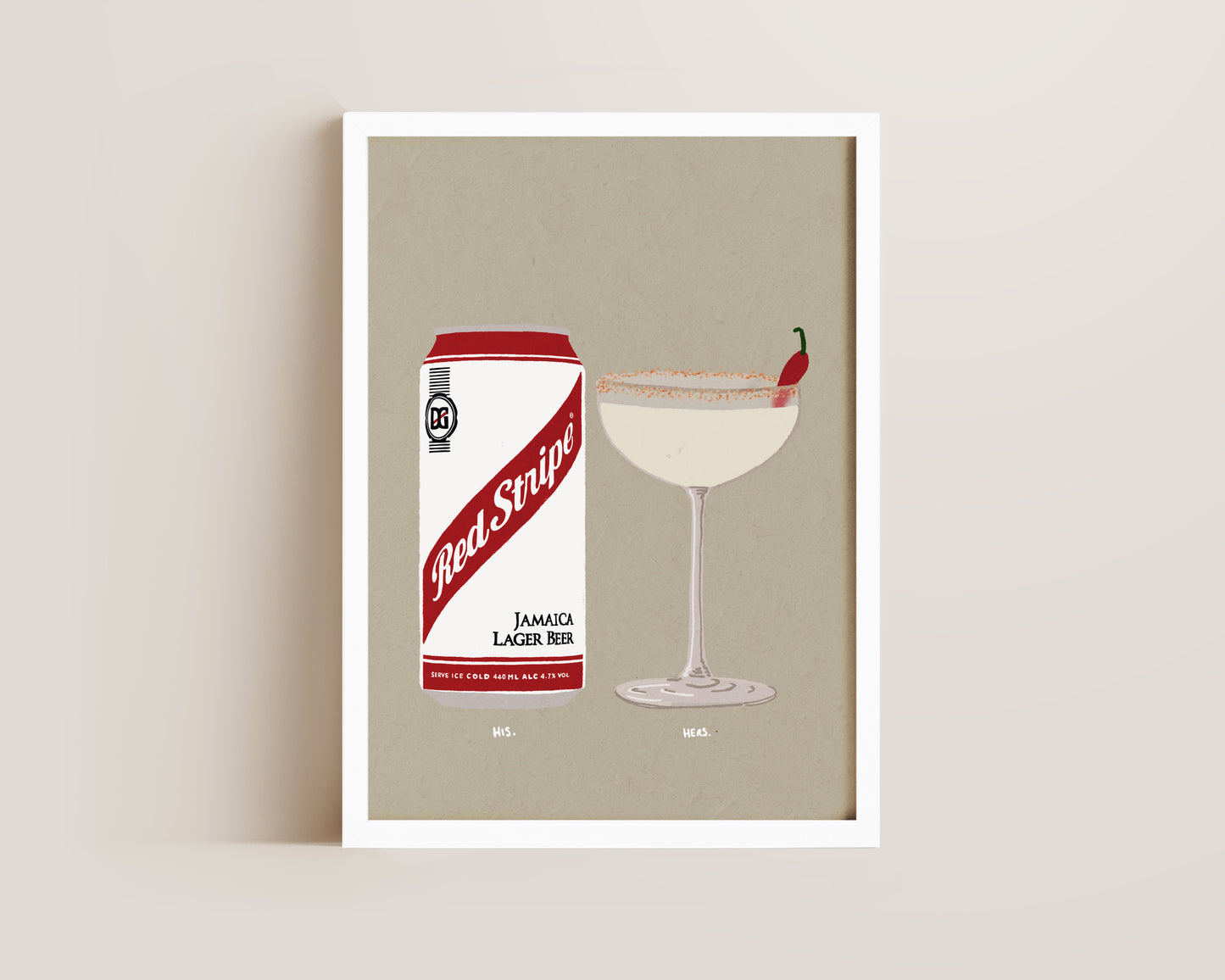 Red Stripe & Spicy Marg Print
