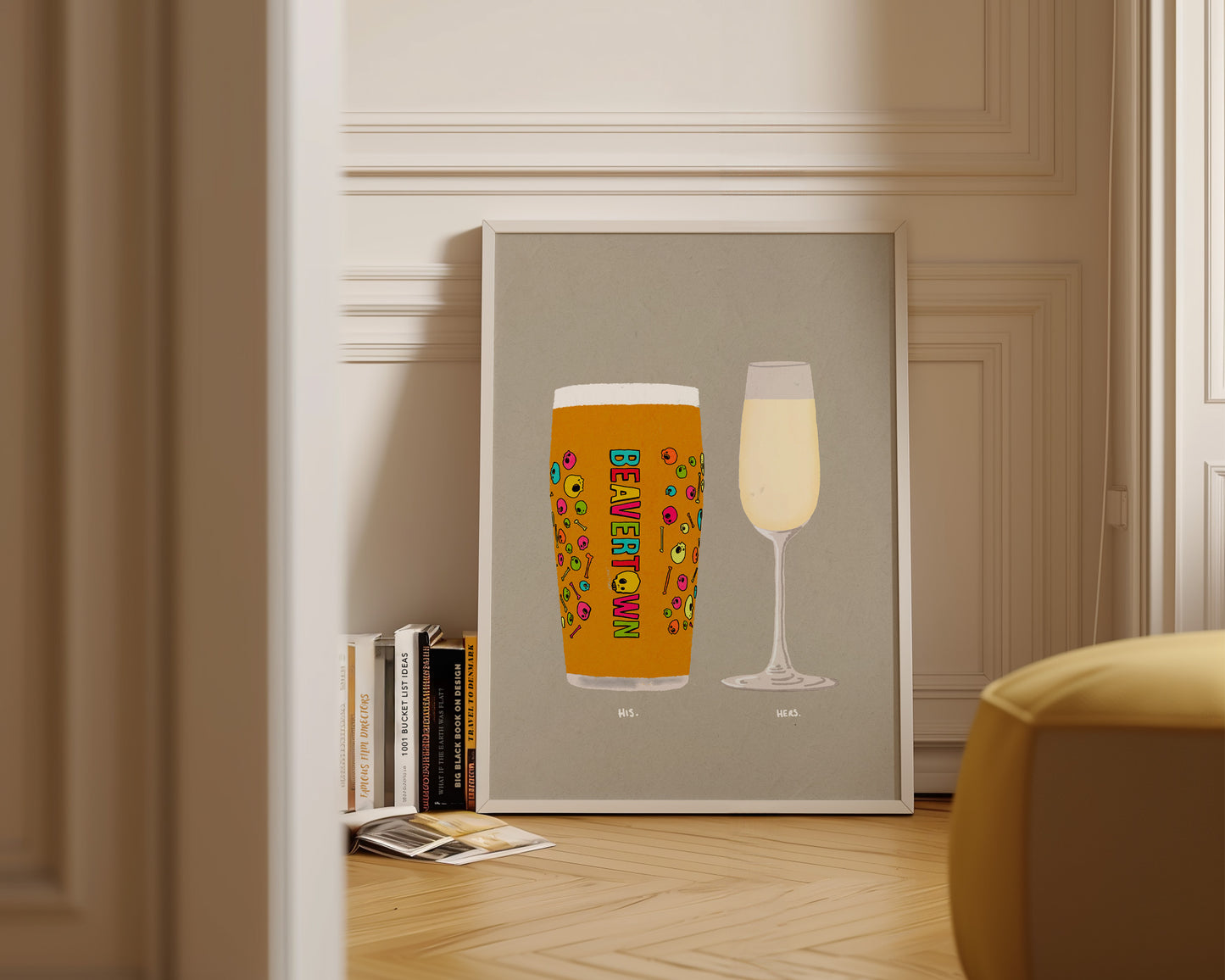 Neck Oil & Prosecco Glass Print