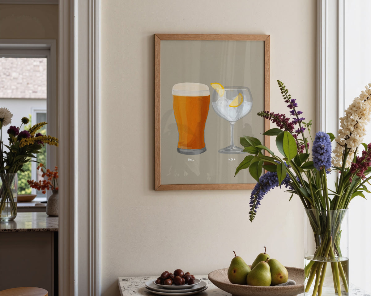 Beer & G&T Couples Drink Print