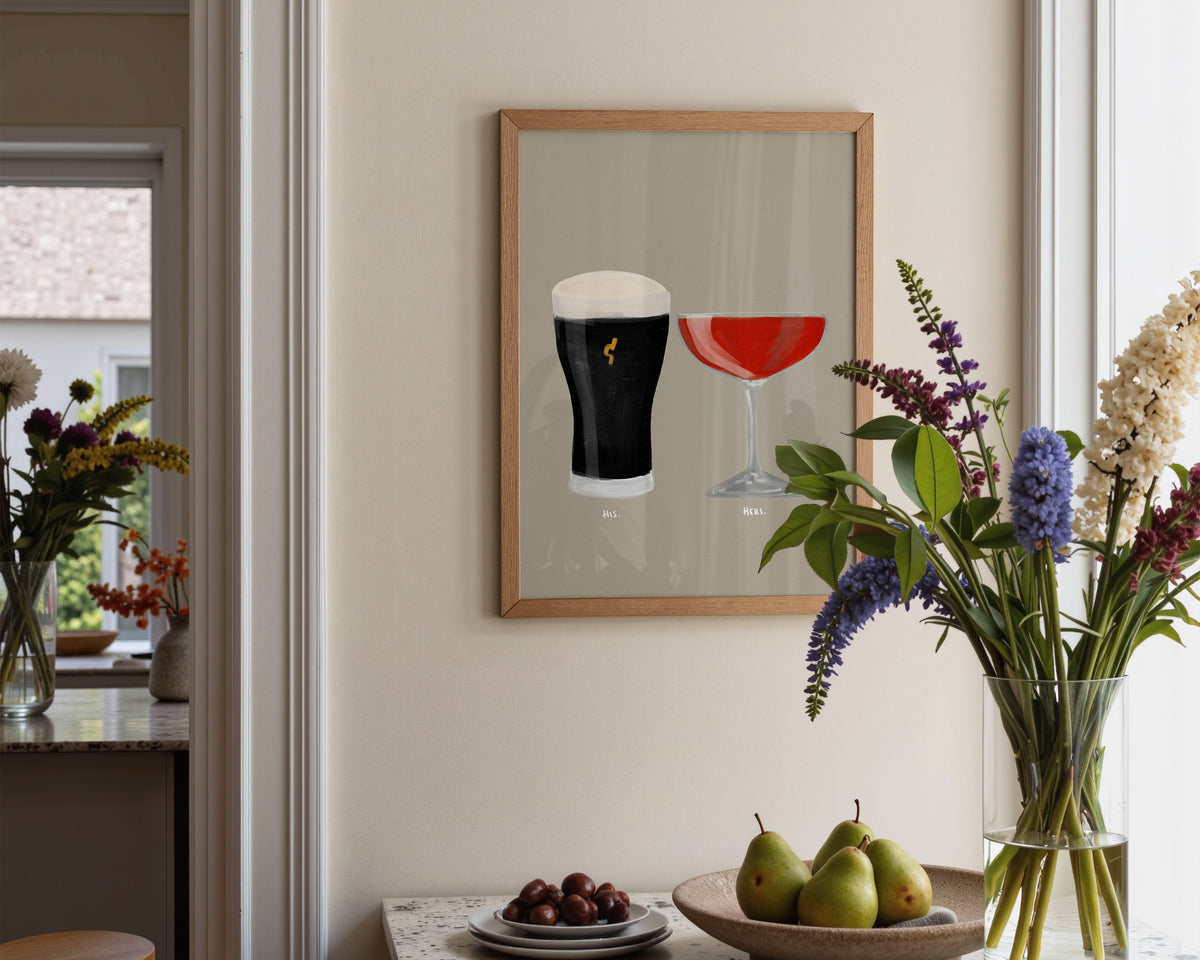 Black Stout & Strawberry Daiquiri Couples Drink Print