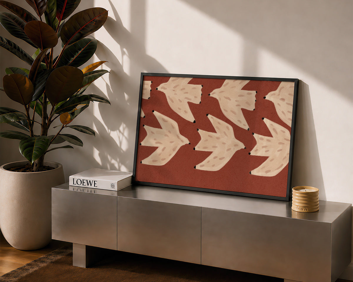 Formation Folk Art Bird Print – Burnt Earth